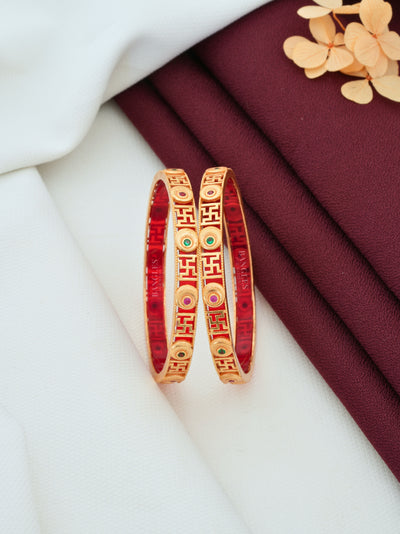Designer Bangles | Traditional Swastik Diamond Design Bangles