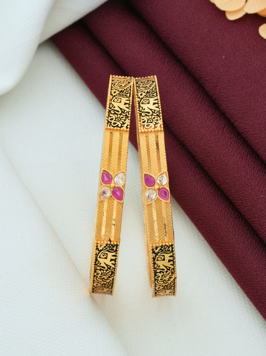 Durable Artificial Bangles | Lightweight Designer Bangles with Black Oxidised Work