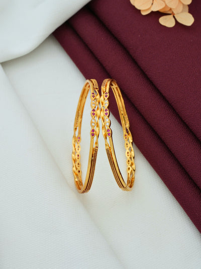 Lightweight Bangles for Girls | Trendy Slim Bangles with AD Diamond