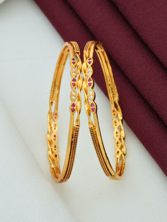 Lightweight Bangles for Girls | Trendy Slim Bangles with AD Diamond
