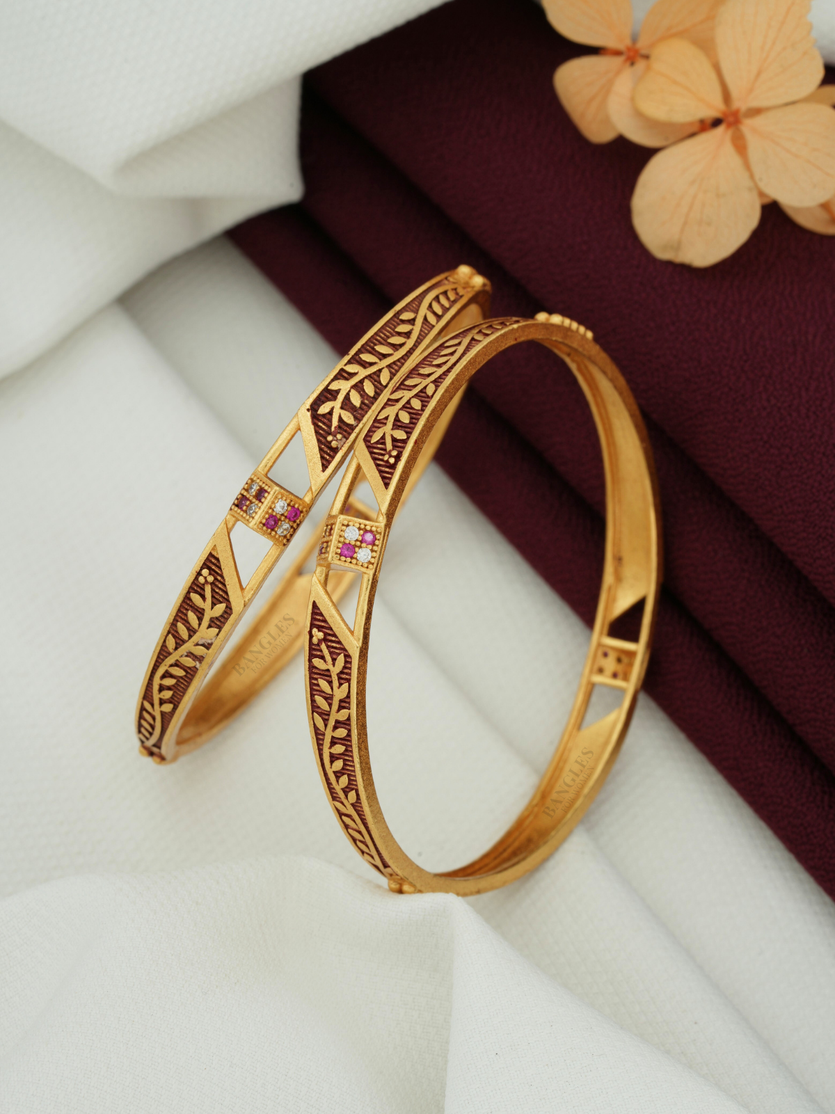 Trendy Artificial Gold Bangles for Girls | Daily Wear Jewellery (1 Pair)