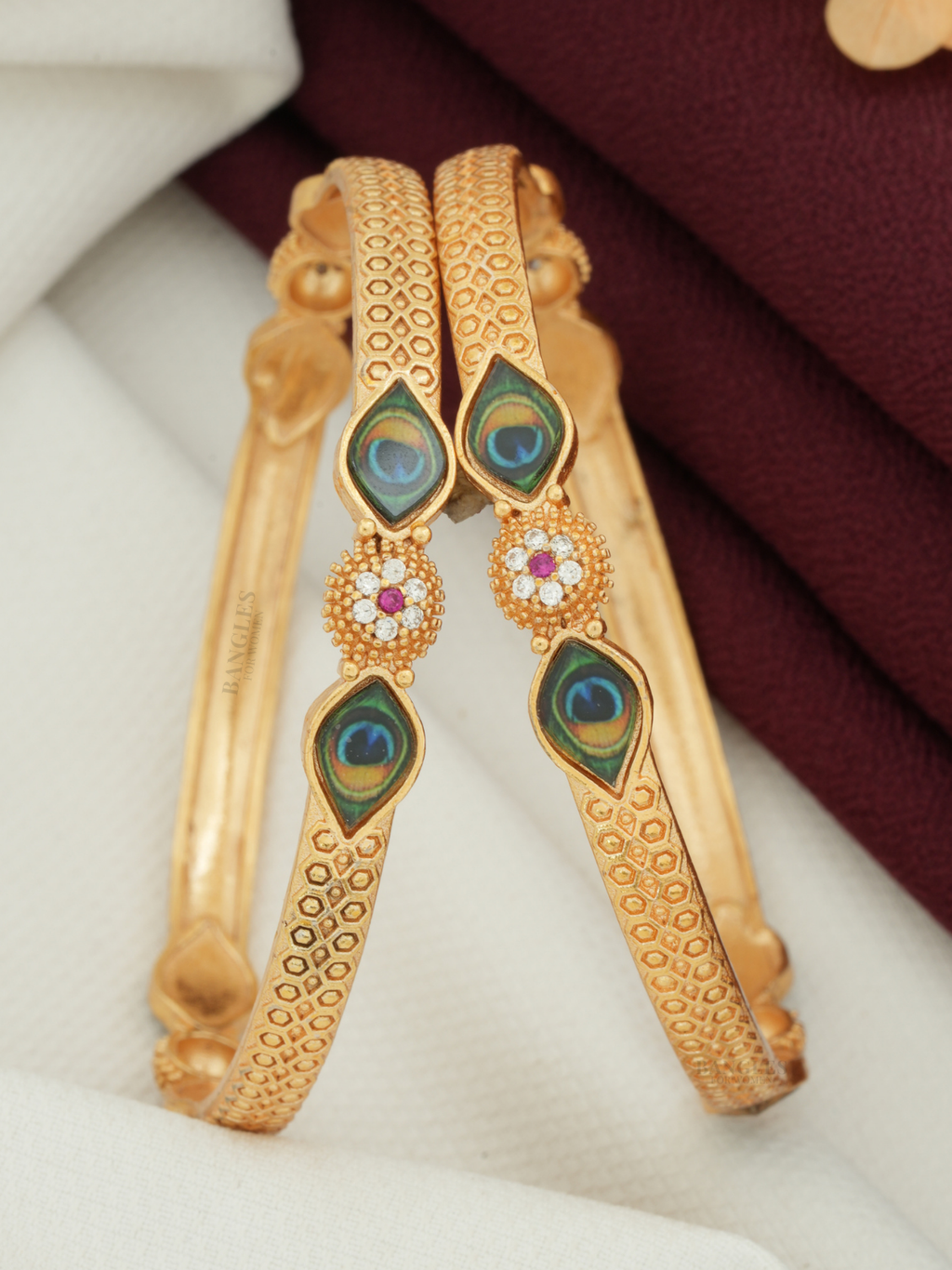 Beautiful Antique Gold Elegant Bangle Set (Set of 4) | Trendy & Classic Bangle Set for Women