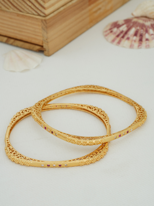 Stylish Square Shape Bangles for Girls | Everyday Wear Jewellery (1 Pair)