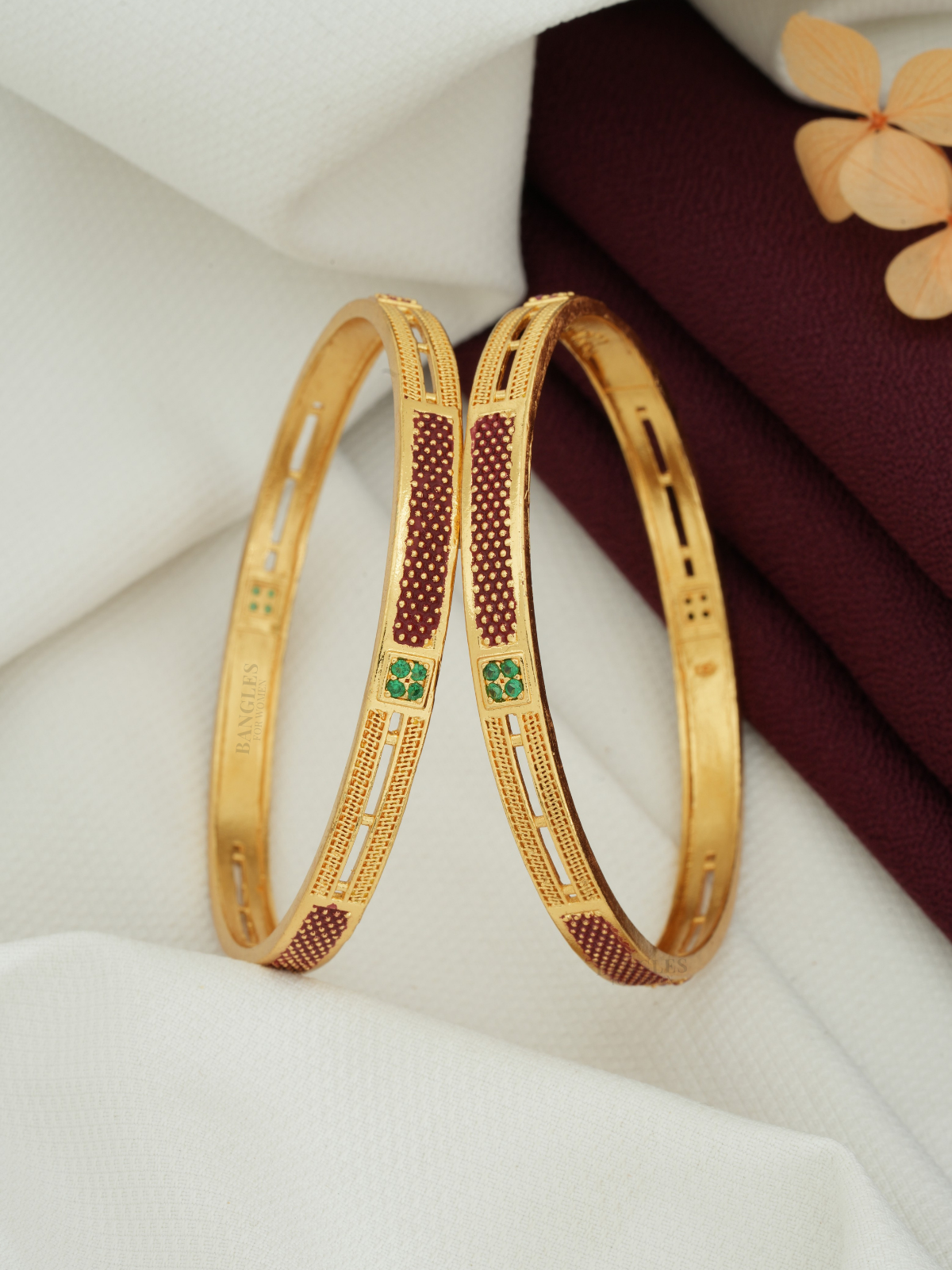 Women Gold Plated Bangles for Daily Use | Stylish & Elegant Bangles for Women (1 Pair)