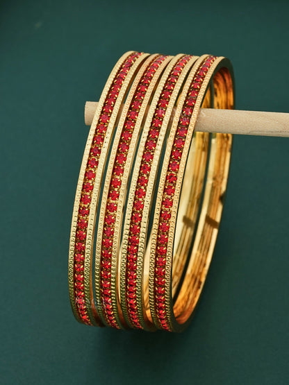 Best Artificial Diamond Bangles Online | Premium Red Diamond Fashion Bangles