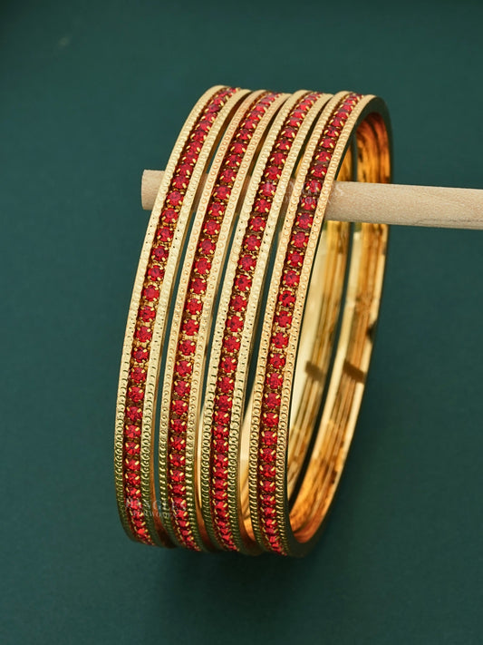 Best Artificial Diamond Bangles Online | Premium Red Diamond Fashion Bangles