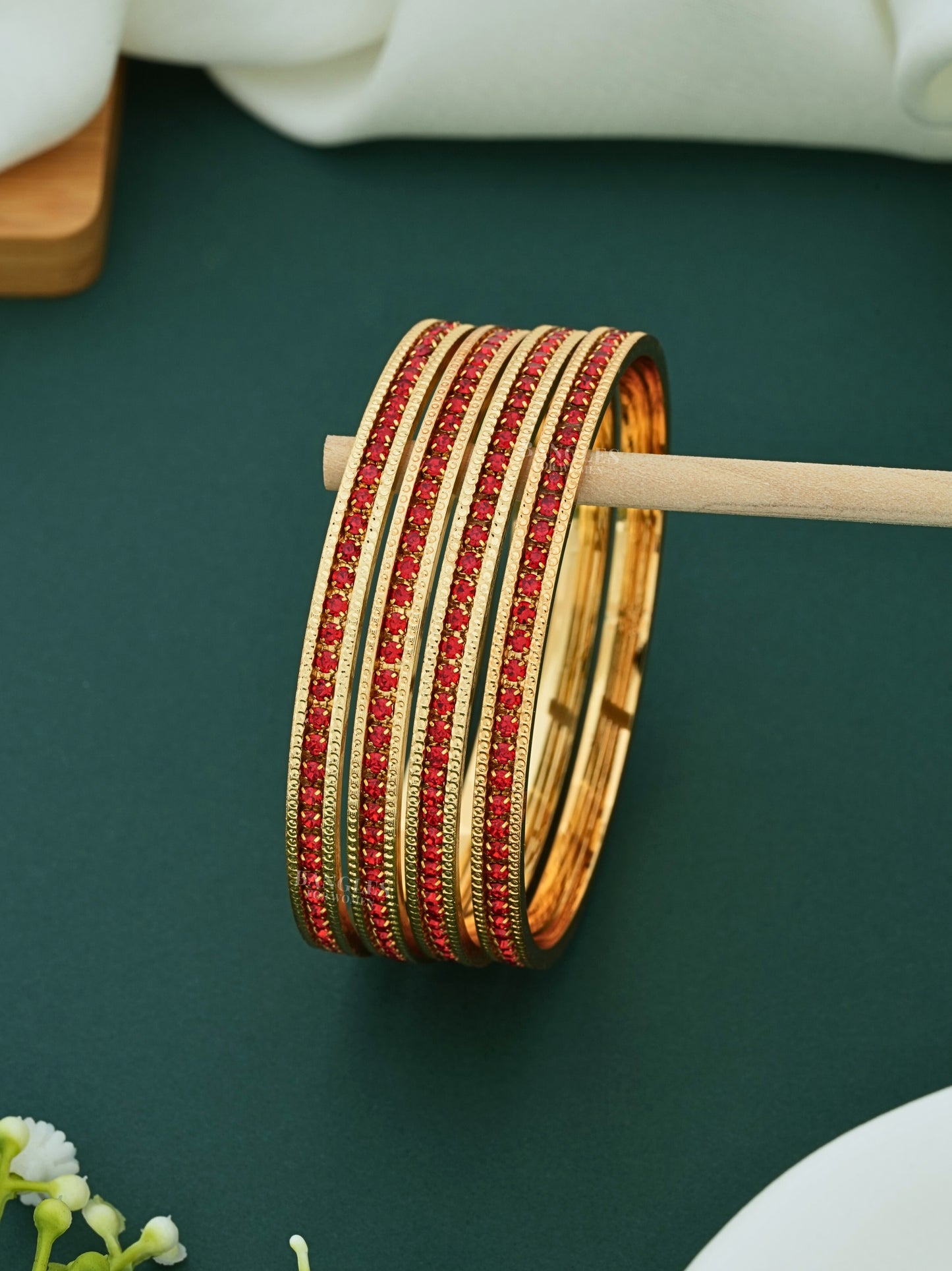 Best Artificial Diamond Bangles Online | Premium Red Diamond Fashion Bangles