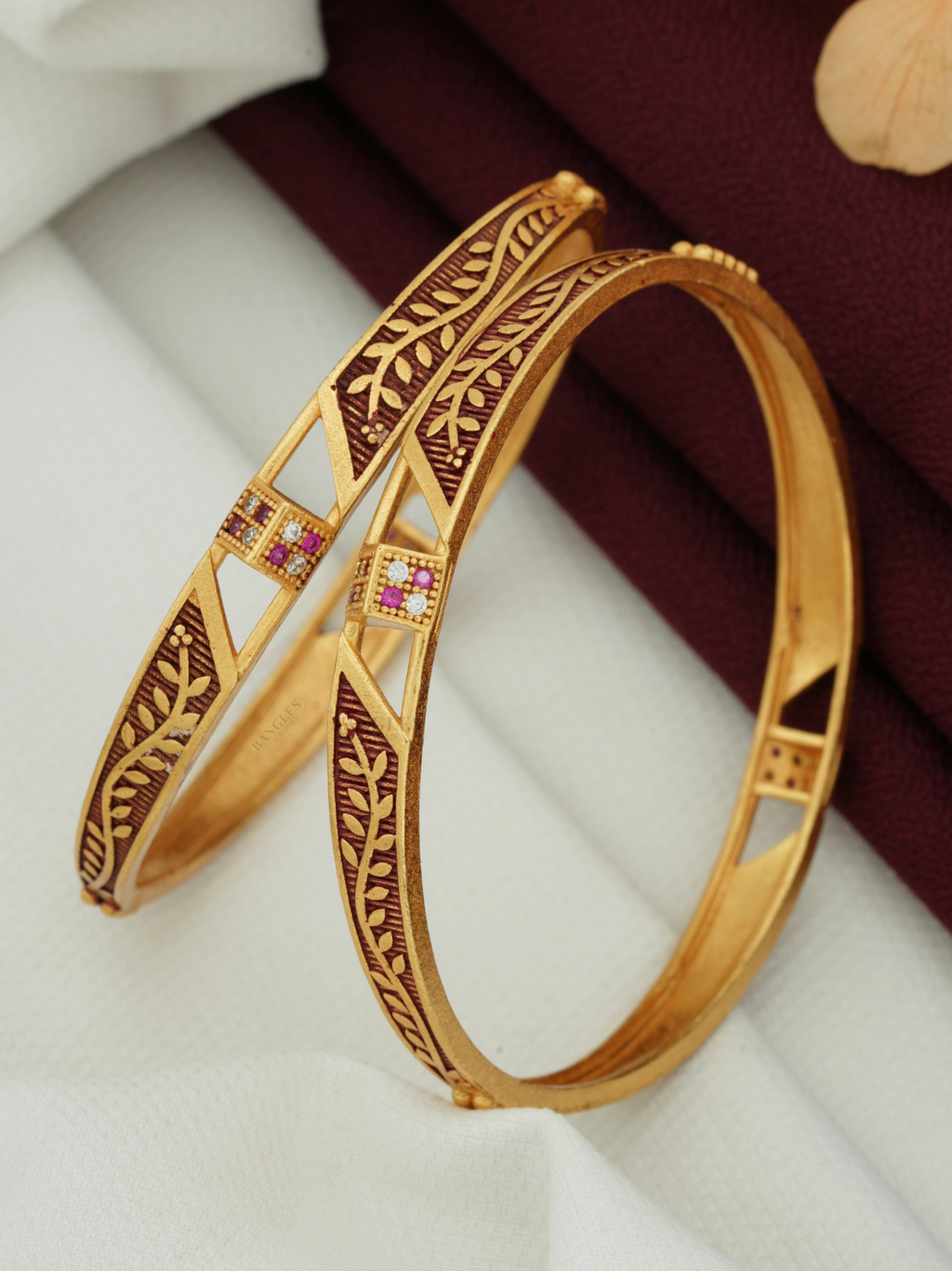 Trendy Artificial Gold Bangles for Girls | Daily Wear Jewellery (1 Pair)