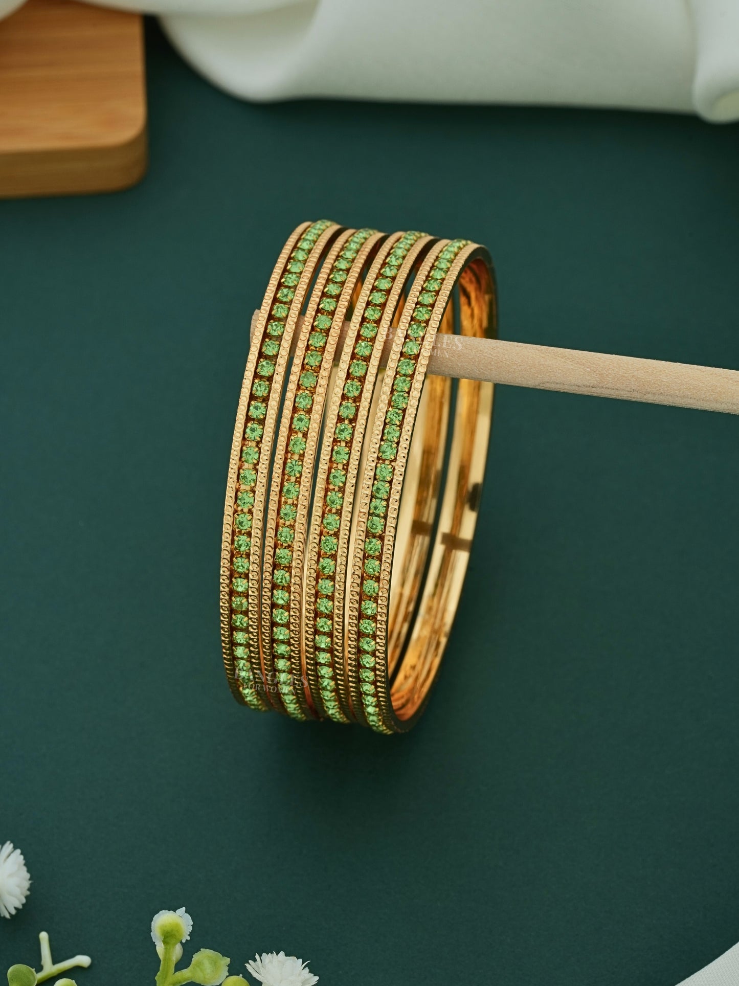 Diamond Bangles Design | Charming Green Diamond Exclusive Bangles