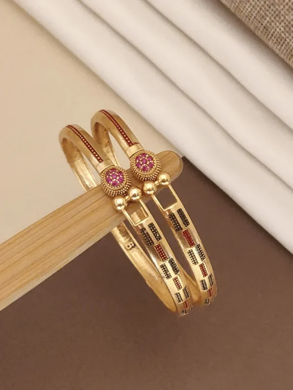 Women Gold Plated Bangles | Elegant Round Design