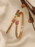 Women Gold Plated Bangles | Elegant Round Design