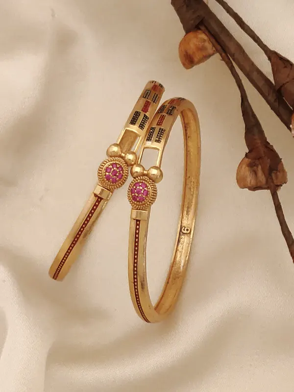 Women Gold Plated Bangles | Elegant Round Design